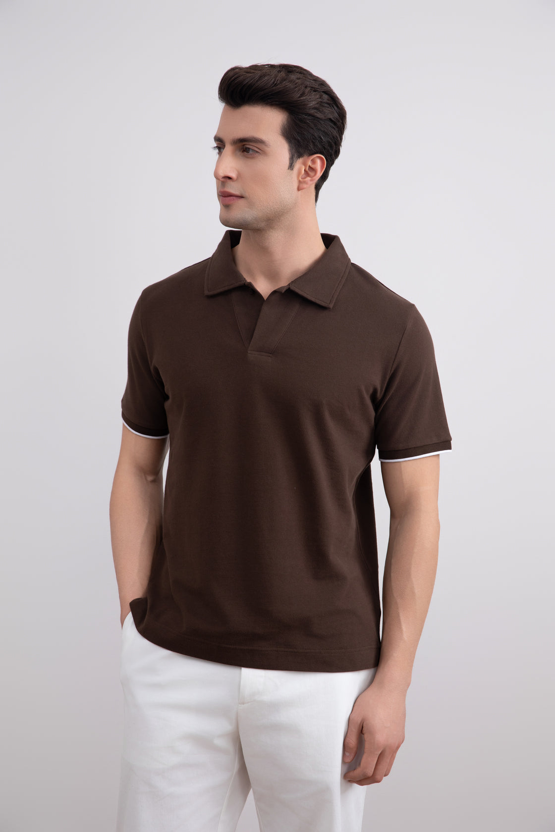 Brown Cruise Open Polo Shirt
