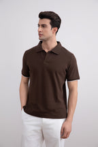 Brown Cruise Open Polo Shirt