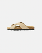 Crossover Suede Cork Sandals
